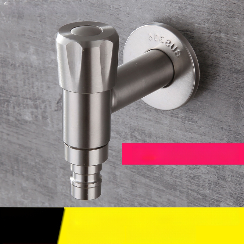 Skalbimo mašinos vandens čiaupas, 304 nerūdijančio plieno, sieninis įrengimas, T tipo, vienos rankenos, modelis XMS-2301