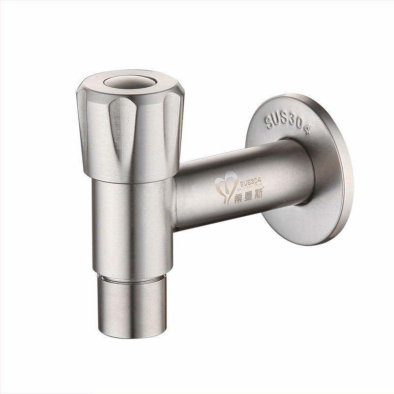 Skalbimo mašinos vandens čiaupas, 304 nerūdijančio plieno, sieninis įrengimas, T tipo, vienos rankenos, modelis XMS-2301