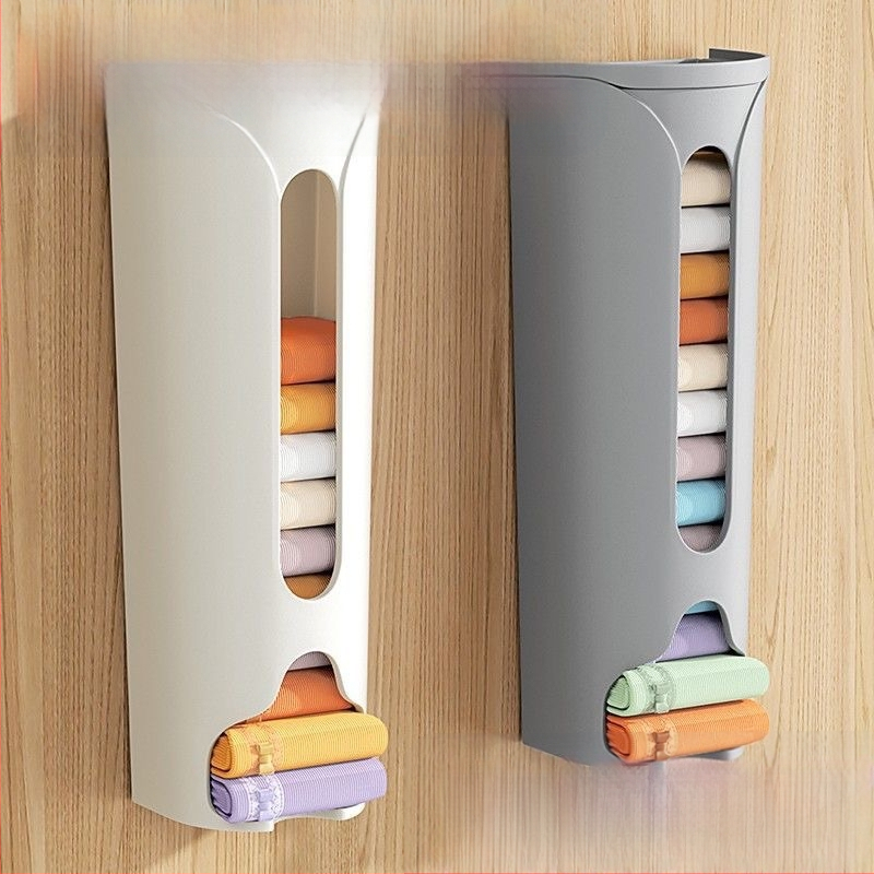 Plastikinė apatinio trikotažo laikymo dėžė, sieninis montavimas be gręžimo, stalčiu tipo organizatorius kojinėms ir apatiniams drabužiams, pagaminta iš plastiko