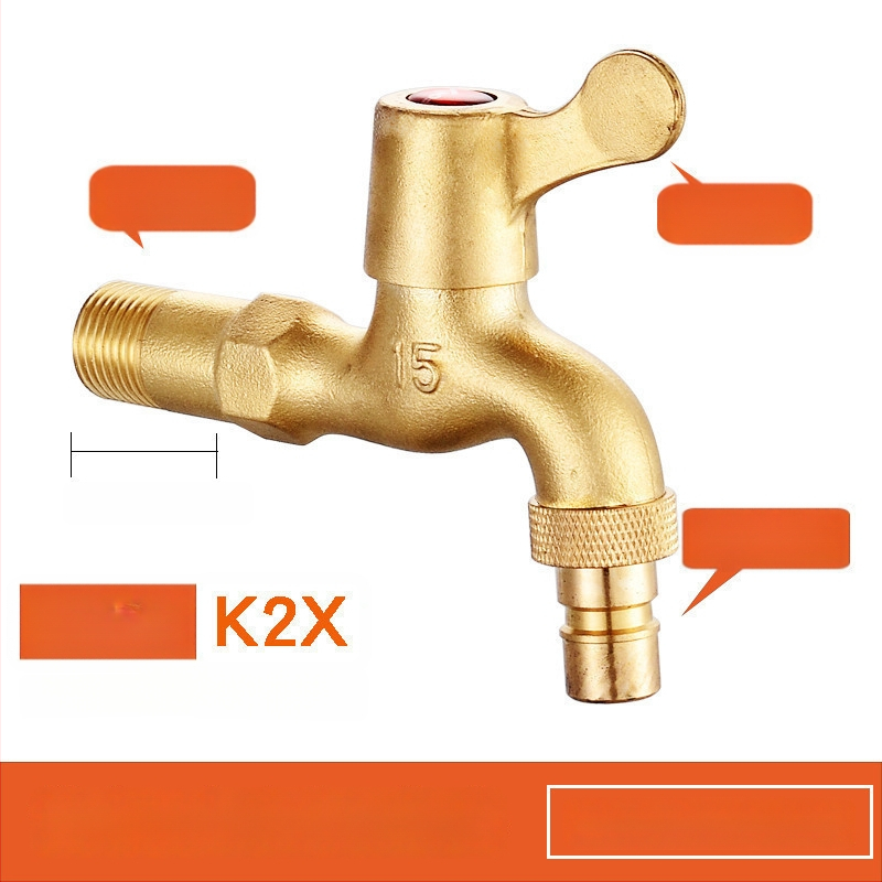 Mazgāšanas mašīnas krāns, vara korpuss, vienkāršs auksts modelis, spirālveida uzstādīšana, darba temperatūra 2–90°C