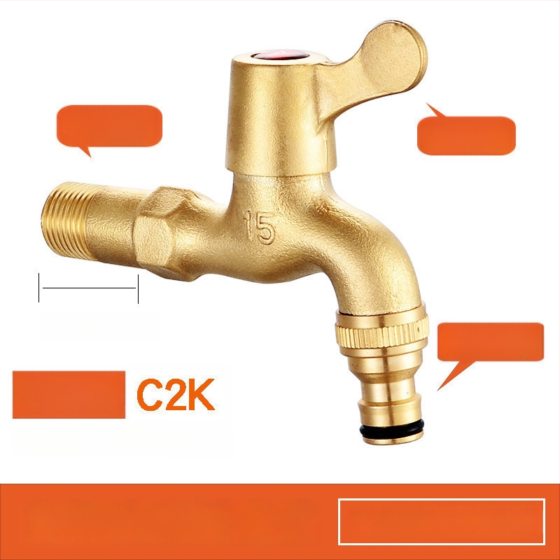Mazgāšanas mašīnas krāns, vara korpuss, vienkāršs auksts modelis, spirālveida uzstādīšana, darba temperatūra 2–90°C