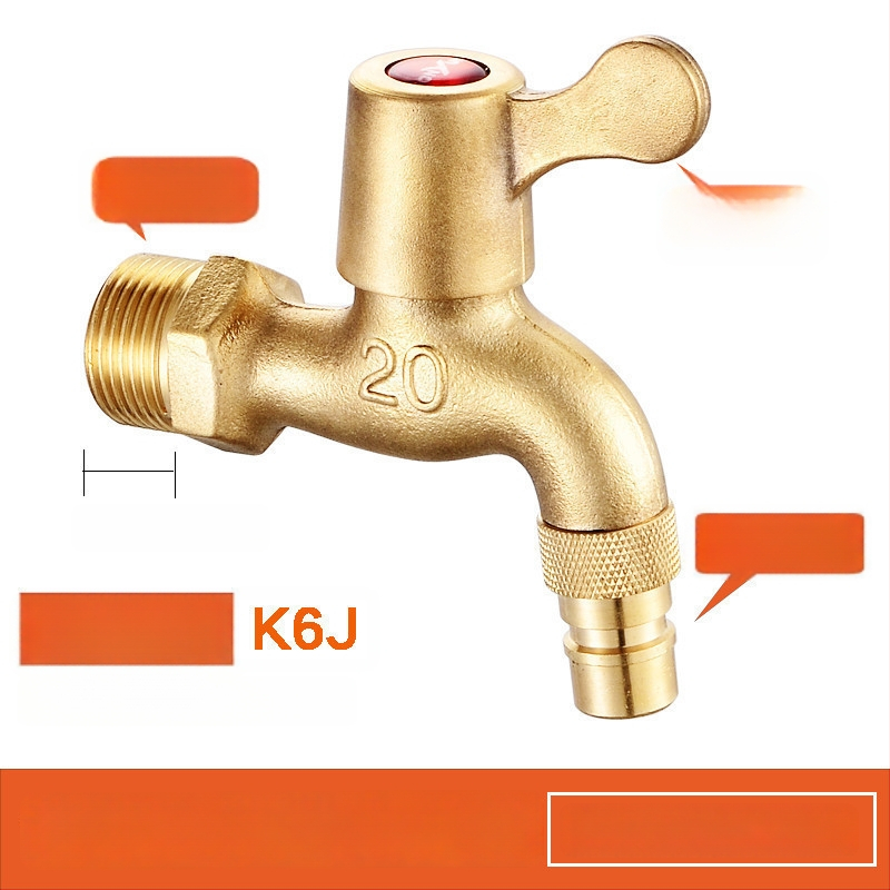 Mazgāšanas mašīnas krāns, vara korpuss, vienkāršs auksts modelis, spirālveida uzstādīšana, darba temperatūra 2–90°C