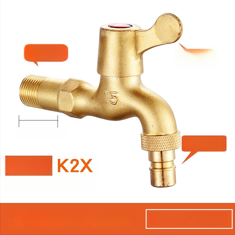 Mazgāšanas mašīnas krāns, vara korpuss, vienkāršs auksts modelis, spirālveida uzstādīšana, darba temperatūra 2–90°C