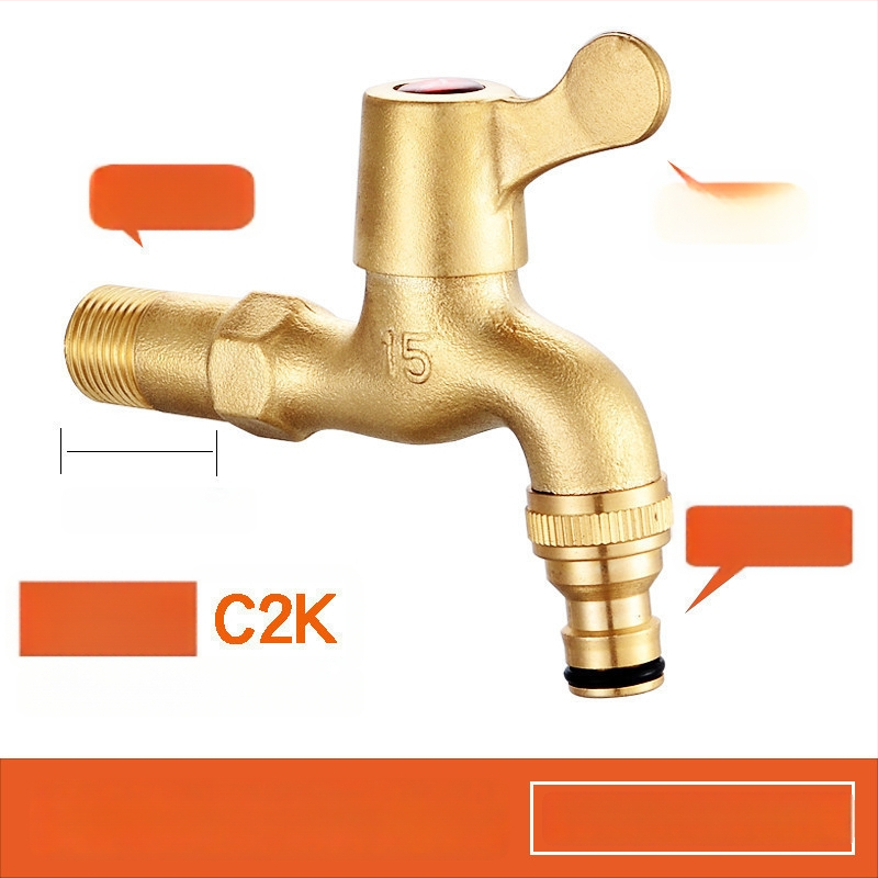 Mazgāšanas mašīnas krāns, vara korpuss, vienkāršs auksts modelis, spirālveida uzstādīšana, darba temperatūra 2–90°C