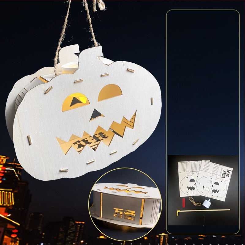 Vaikų Helovyno žibintas - DIY rinkinys, netolygus formos, su atspausdintu logotipu, prekinis ženklas YICAII, karikatūrinis stilius