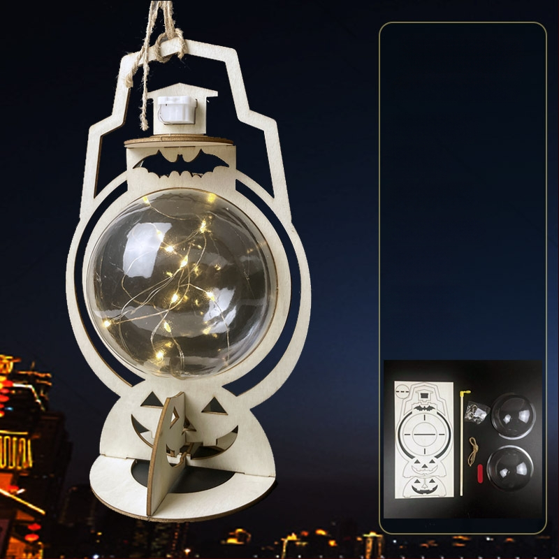 Vaikų Helovyno žibintas - DIY rinkinys, netolygus formos, su atspausdintu logotipu, prekinis ženklas YICAII, karikatūrinis stilius