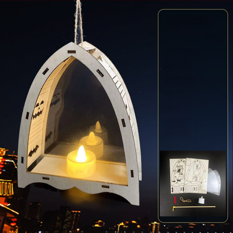 Vaikų Helovyno žibintas - DIY rinkinys, netolygus formos, su atspausdintu logotipu, prekinis ženklas YICAII, karikatūrinis stilius