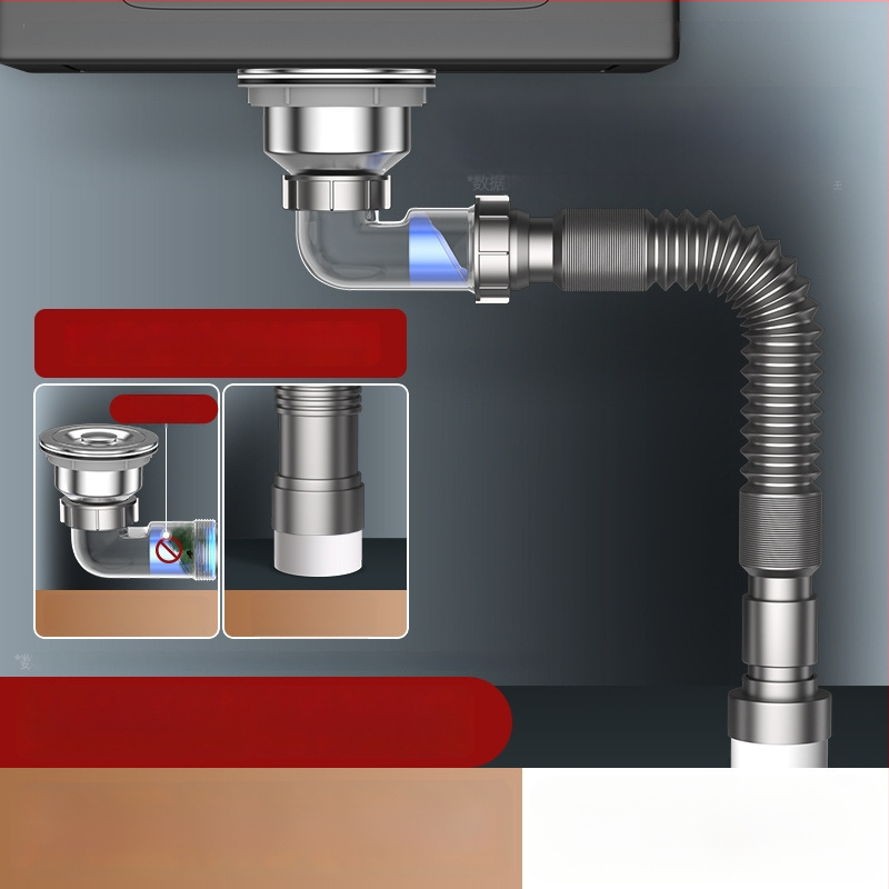 Nõudepesuvanni drenaažitoru – külgmontaaž, tõstetav tüüp, lõhna vastu, kaasaegne minimalistlik stiil