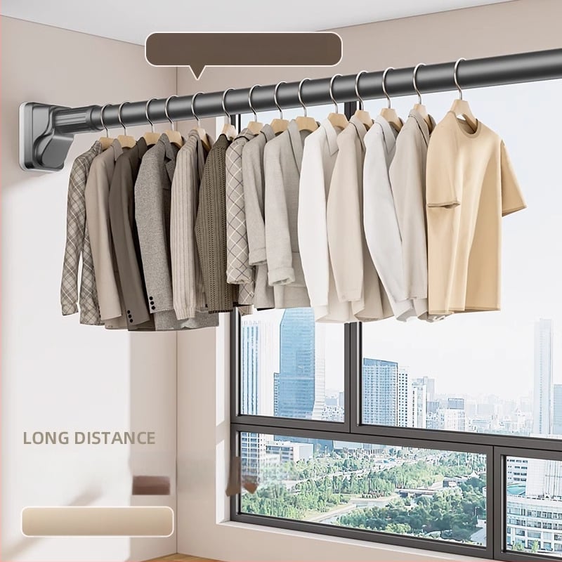 Teleskopinė drabužių džiovinimo lazda – be gręžimo, nerūdijančio plieno, spintelės ir užuolaidų laikiklis, šiuolaikiškas minimalistinis stilius, Yijiale