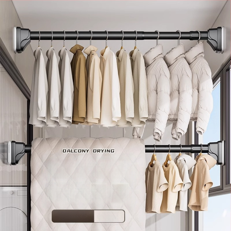 Teleskopinė drabužių džiovinimo lazda – be gręžimo, nerūdijančio plieno, spintelės ir užuolaidų laikiklis, šiuolaikiškas minimalistinis stilius, Yijiale