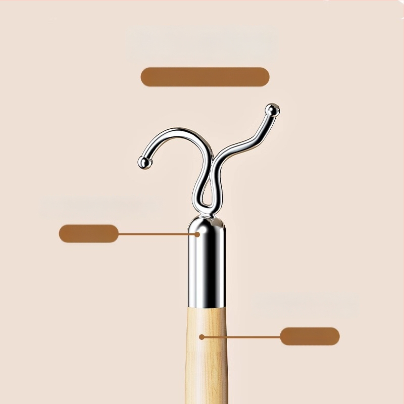 Medinė skalbinių džiovinimo lazda | Yuetu, šiuolaikinis minimalistinis stilius, balkono naudojimui, paleista 2024 m gegužės mėn.