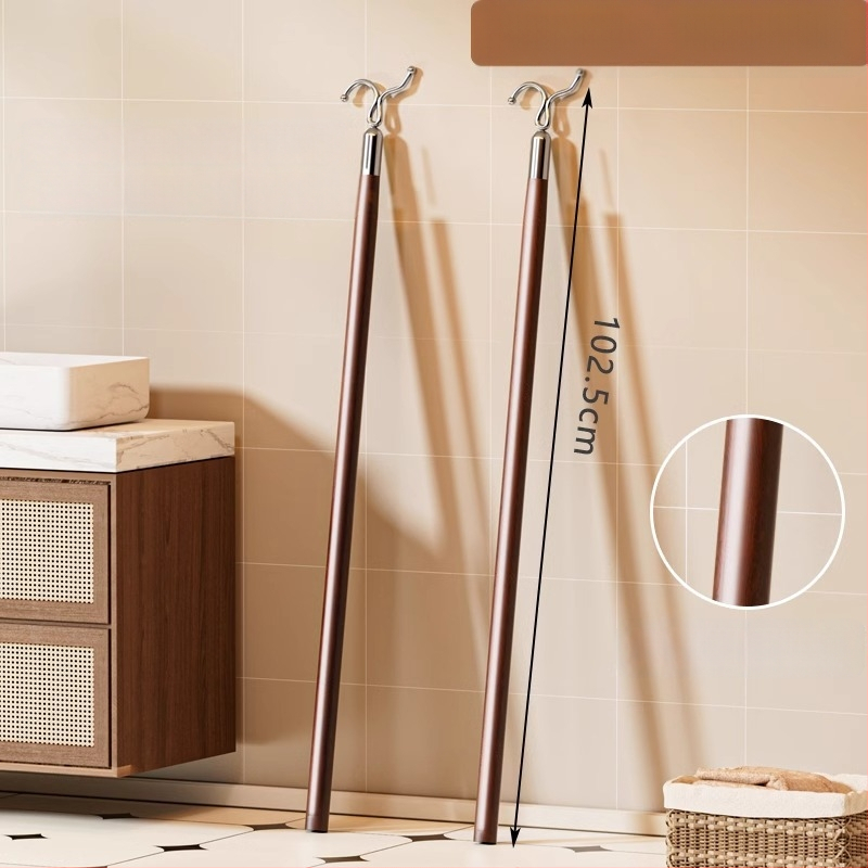 Medinė skalbinių džiovinimo lazda | Yuetu, šiuolaikinis minimalistinis stilius, balkono naudojimui, paleista 2024 m gegužės mėn.