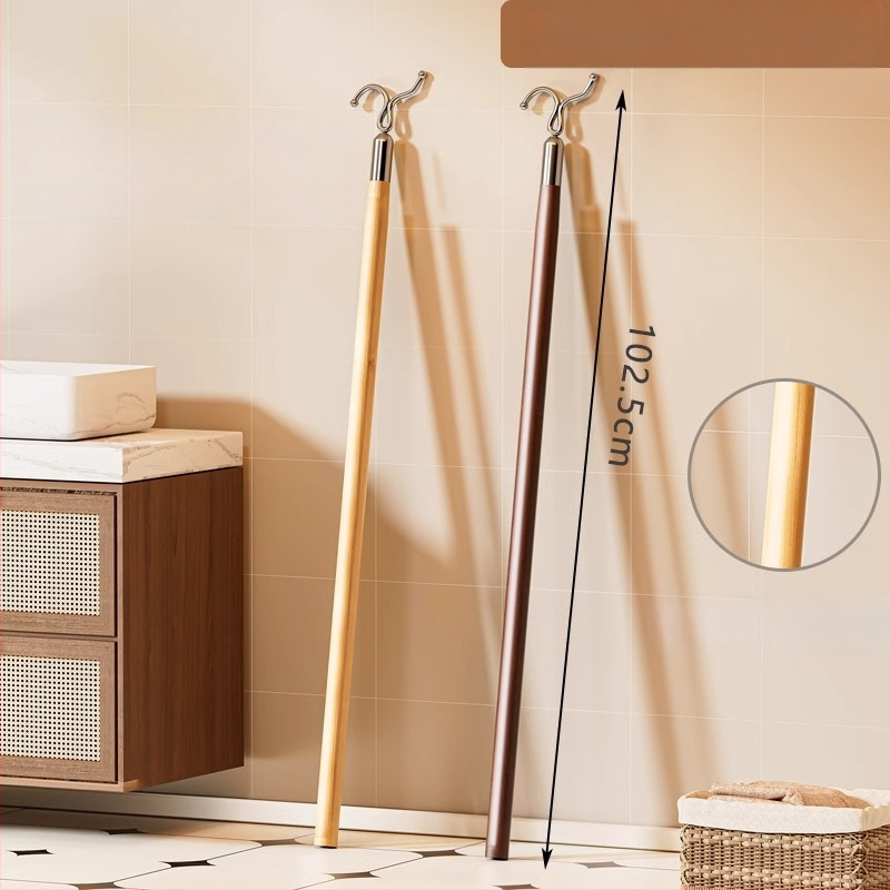 Medinė skalbinių džiovinimo lazda | Yuetu, šiuolaikinis minimalistinis stilius, balkono naudojimui, paleista 2024 m gegužės mėn.