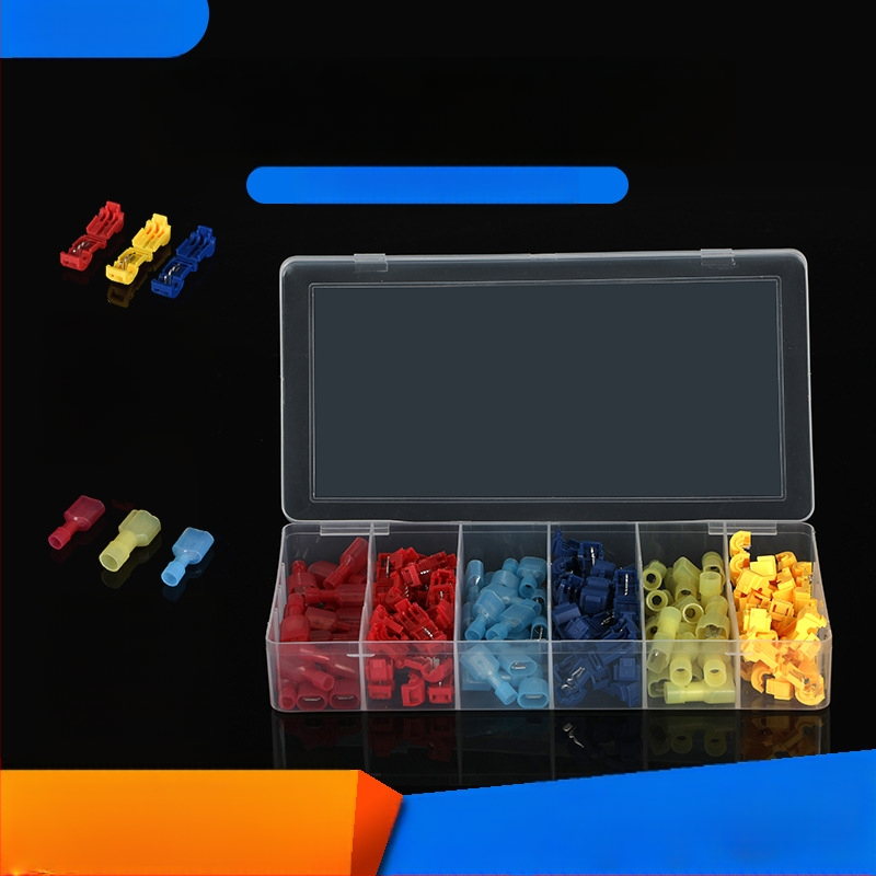 120-osaline T-tüüpi terminaliblokkide komplekt turvalise klambriga peamisele harule, nailonist, süstimisega vormimine, 0,5–6 m2