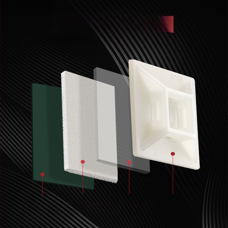 Nailonist kinnitus kaablivööde jaoks, koos kleepuva aluse ja positsioneerimismooduliga vaakumpesaga