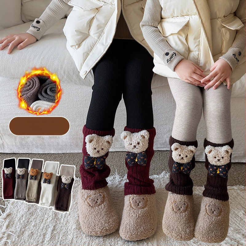 Laste soojad sukkpüksid integreeritud sokkidega talveks, džakard-kude