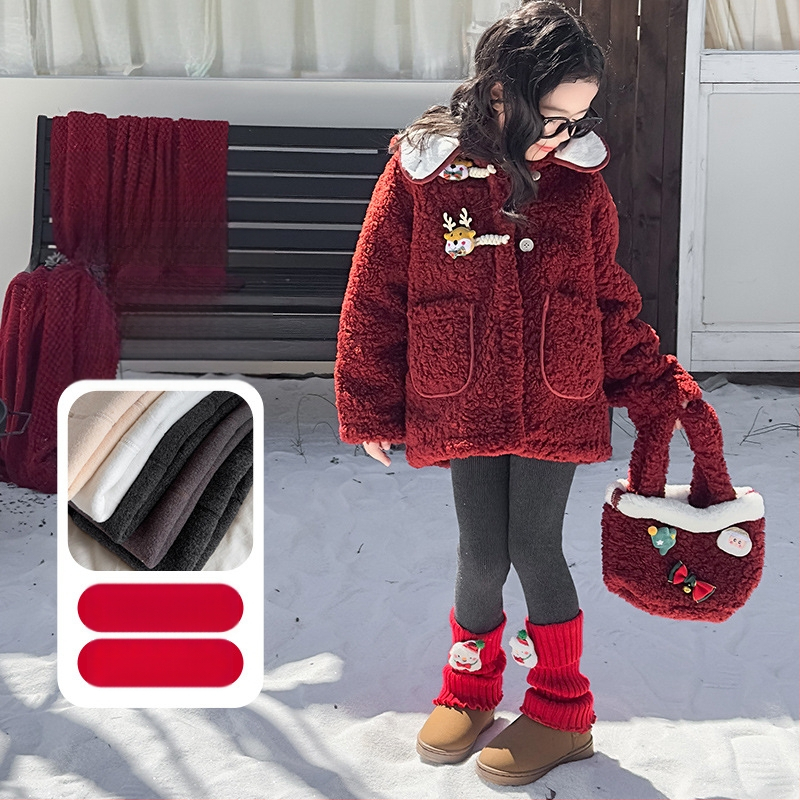 Laste soojad sukkpüksid integreeritud sokkidega talveks, džakard-kude