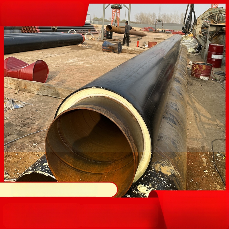 Polüuretaaniga isoleeritud terasetoru, eeltoodetud otse maasse matmiseks, terasetoru südamikuga, soojusjuhitus 0,033 W/mK, töötemperatuur -60 kuni 140 °C