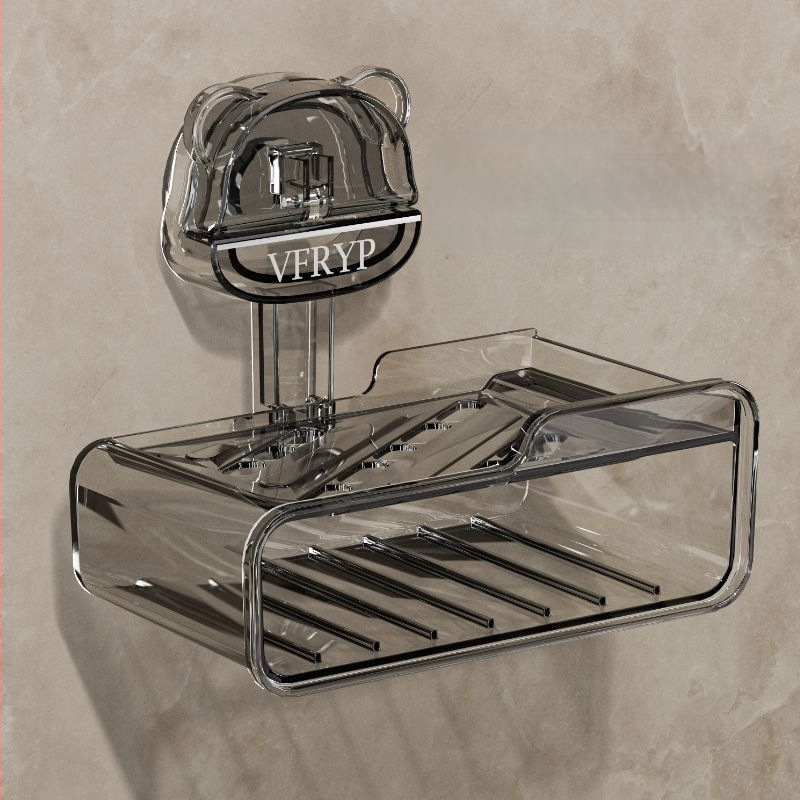 Seininis muilo laikiklis su siurbtukais, be gręžimo, dviejų dalių rinkinys, iš plastiko, CE sertifikatas, paprastas ir modernus stilius