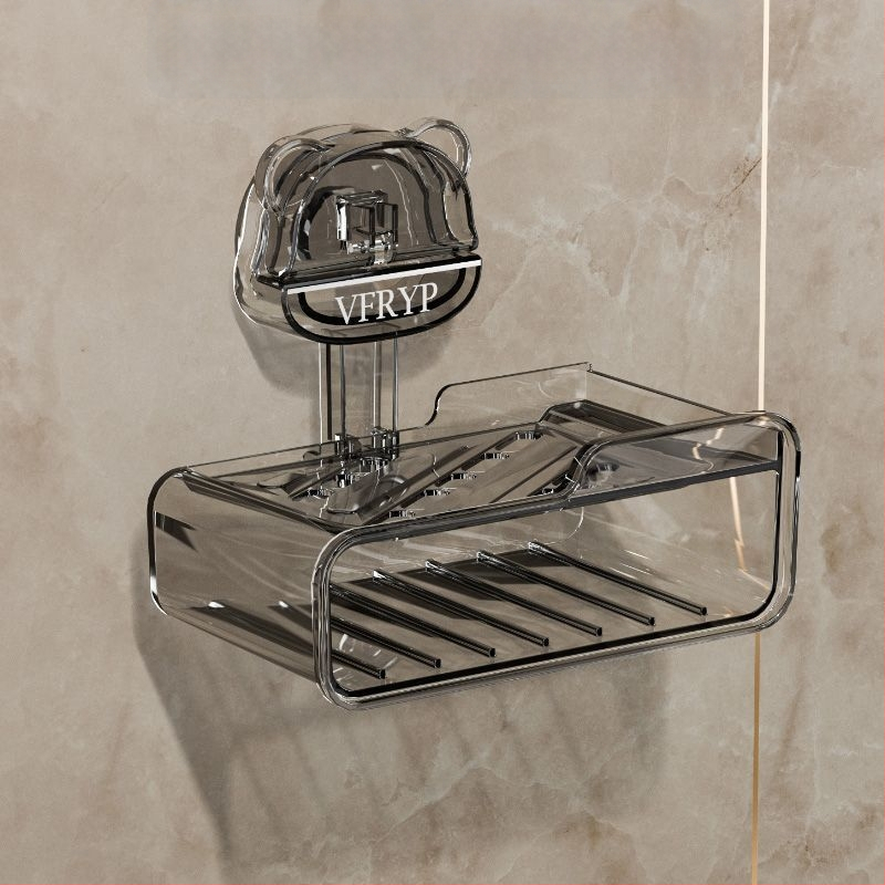 Seininis muilo laikiklis su siurbtukais, be gręžimo, dviejų dalių rinkinys, iš plastiko, CE sertifikatas, paprastas ir modernus stilius