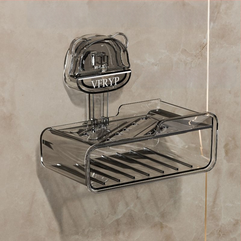 Seininis muilo laikiklis su siurbtukais, be gręžimo, dviejų dalių rinkinys, iš plastiko, CE sertifikatas, paprastas ir modernus stilius