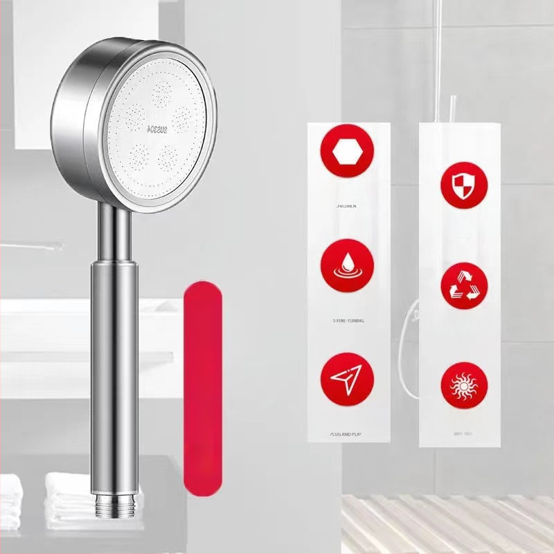 304 roostevabast teras duššipea komplekt | käsitsi paigaldatav surve dušš | vihmadušš funktsioon | ümmargune kuju | Mudel: 304 duššipea