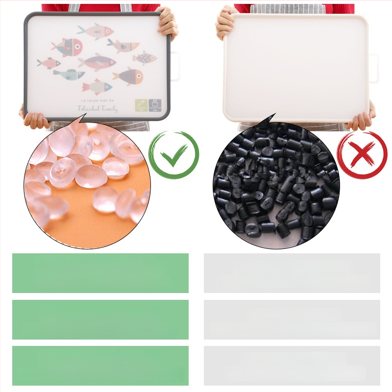 Hong Junda Plastikinė dviejų pusių pjaustymo lenta daržovėms, tešlai ir vaisiams — antibakterinė, neslystanti, atspari pelėsiams