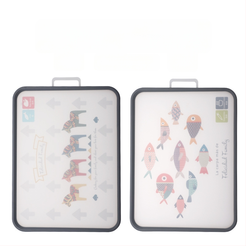 Hong Junda Plastikinė dviejų pusių pjaustymo lenta daržovėms, tešlai ir vaisiams — antibakterinė, neslystanti, atspari pelėsiams