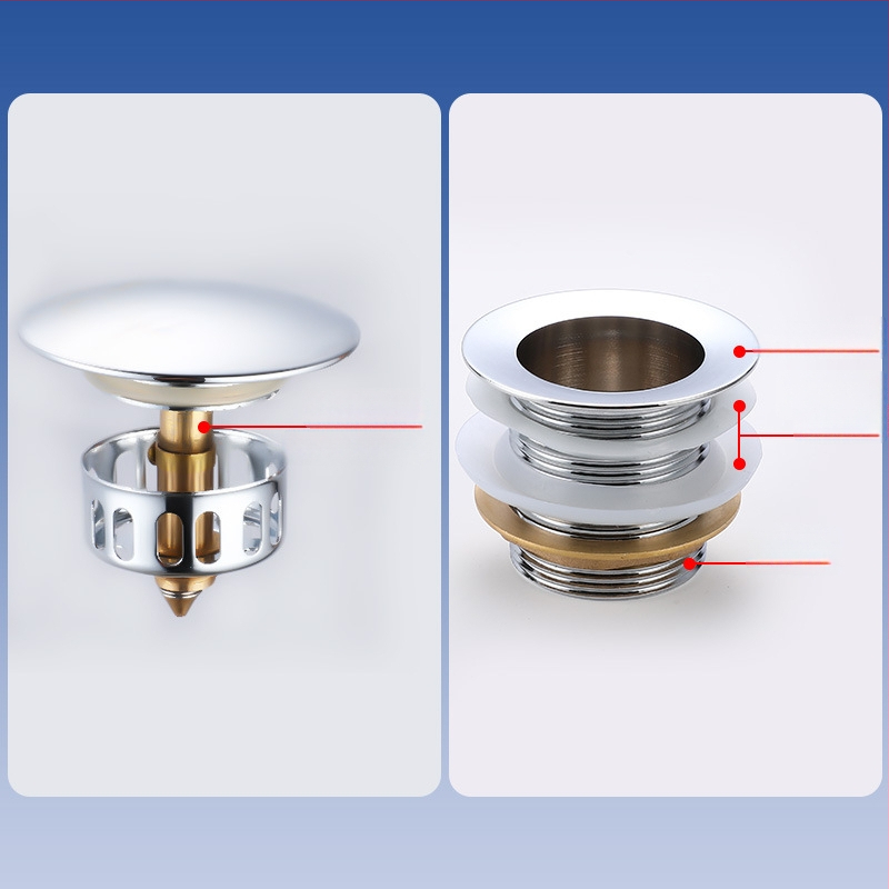 Messingist vannivool pop-up mehhanismiga (bounce tüüp), Briti stiilis avamine, mudel: vannivool, kaasaegne minimalistlik disain