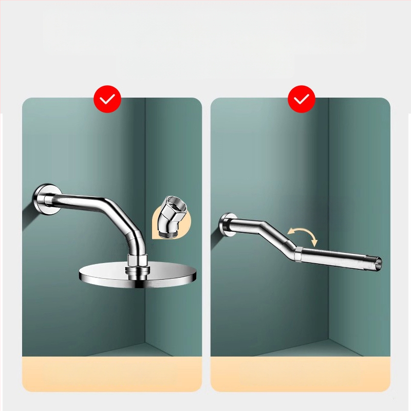 Dušas galvas leņķa regulators — 135° leņķis, 4 punktu regulējams savienotājs, nerūsējošais tērauds, Boonen