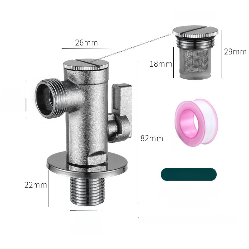 Messingist WC-nurgakraan filtriga, käsitsi paigaldamine, normaalne rõhk, sobib WC-ile, 197 g