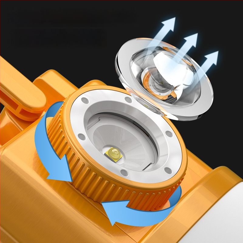 LED palapinės lemputė, įkraunama, 3,7 V, 10 W, rankinis jungiklis