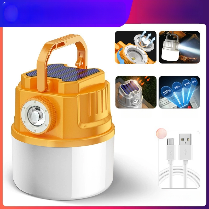 LED palapinės lemputė, įkraunama, 3,7 V, 10 W, rankinis jungiklis