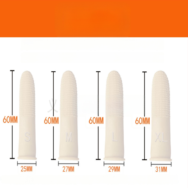 Lateksist sõrmetõke, libisemiskindel tekstuur, paksendatud disain, 100 tk pakend