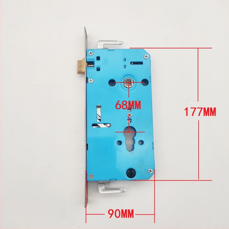 Apsauginių durų rankenos užrakinimo korpusas — dvigubo gyvo užrakto korpusas, modelis 8518, medžiaga: geležis + nerūdijantis plienas, svoris 650 g, šiuolaikinio minimalistinio stiliaus