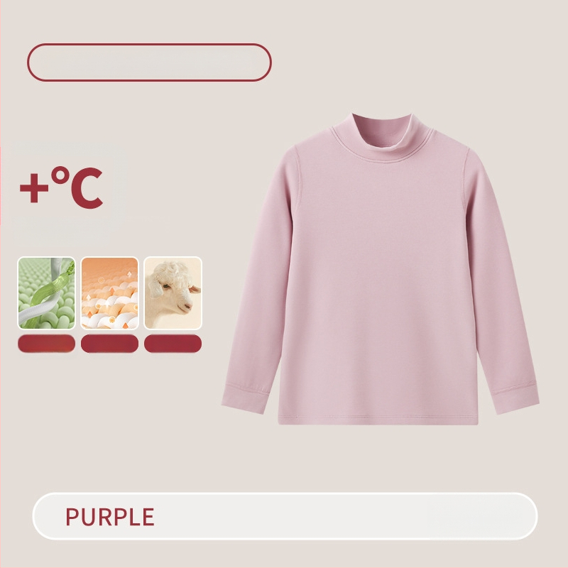 Vaikų terminis komplektas su aukštu kaklu – unisex viršus ir apatiniai, Lyocell mišinys, storesnis šilumos palaikymas, skirtas rudeniui ir žiemai