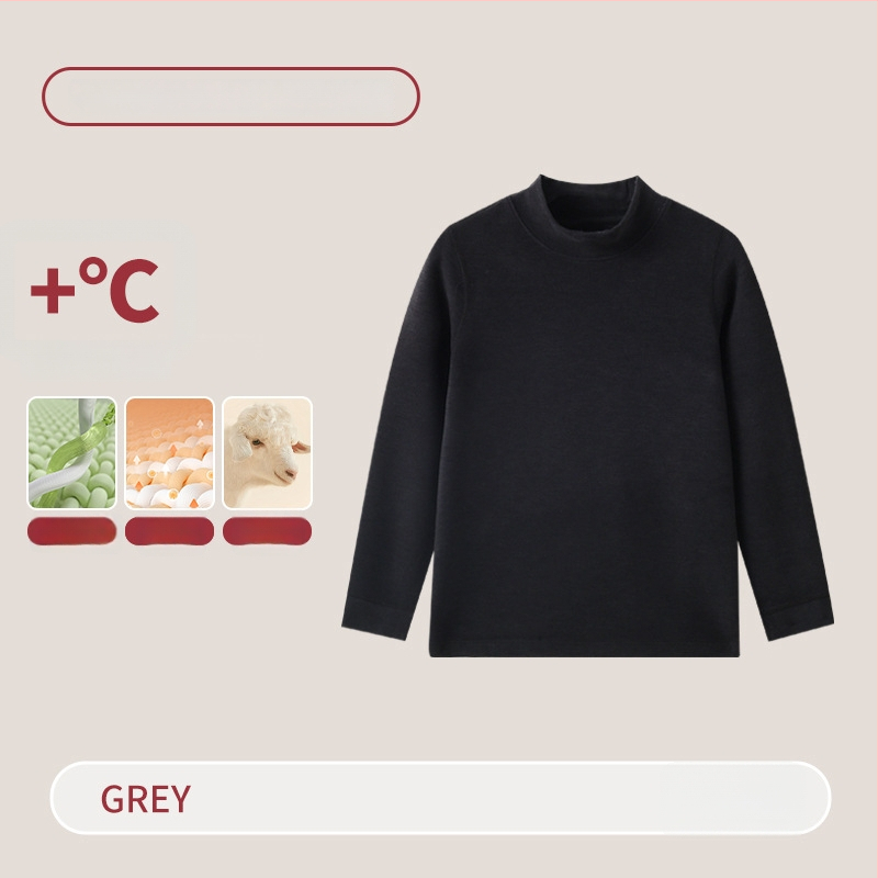 Vaikų terminis komplektas su aukštu kaklu – unisex viršus ir apatiniai, Lyocell mišinys, storesnis šilumos palaikymas, skirtas rudeniui ir žiemai