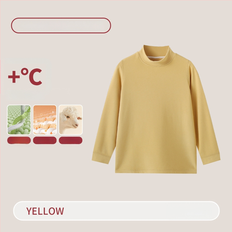 Vaikų terminis komplektas su aukštu kaklu – unisex viršus ir apatiniai, Lyocell mišinys, storesnis šilumos palaikymas, skirtas rudeniui ir žiemai