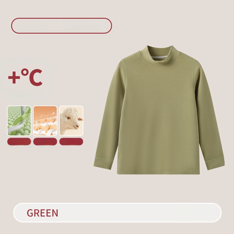 Vaikų terminis komplektas su aukštu kaklu – unisex viršus ir apatiniai, Lyocell mišinys, storesnis šilumos palaikymas, skirtas rudeniui ir žiemai