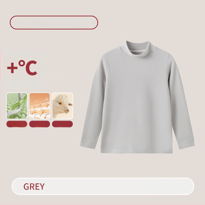 Vaikų terminis komplektas su aukštu kaklu – unisex viršus ir apatiniai, Lyocell mišinys, storesnis šilumos palaikymas, skirtas rudeniui ir žiemai