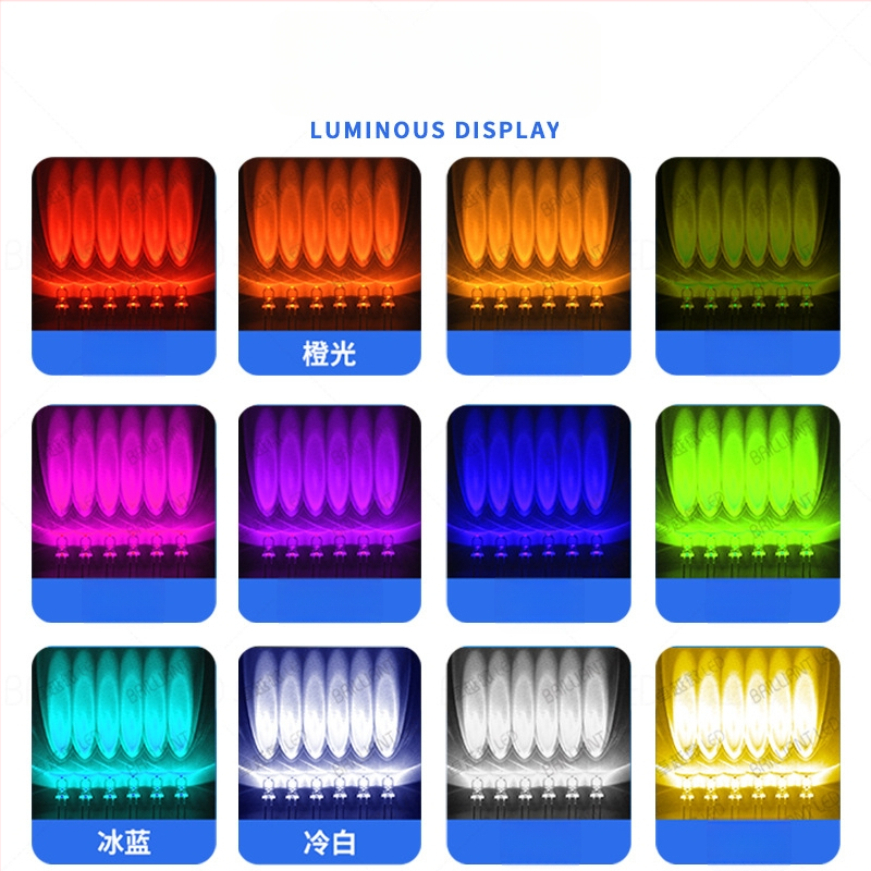 F5 LED lemputės karoliukas, 20 mA, 3.0–3.4 V, 0.06 W, 20° sklaidos kampas, Sanan čipas