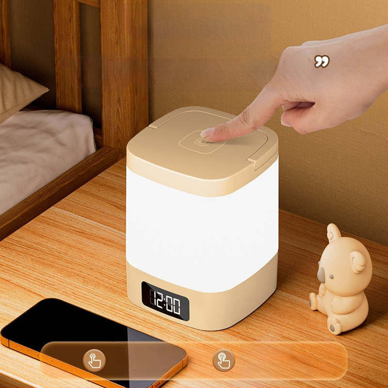 LED naktinė lemputė miegamajam akims draugiška šviesa, stiklinis gaubtas, prisilietimo valdiklis, įmontuota baterija, apšvietimas aplinkai