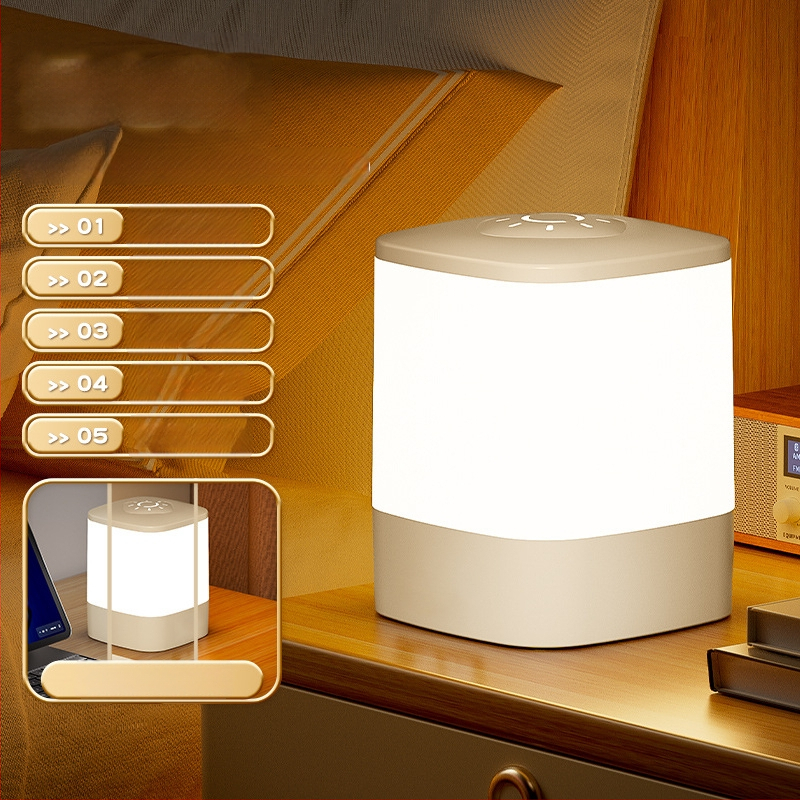 LED naktinė lemputė miegamajam akims draugiška šviesa, stiklinis gaubtas, prisilietimo valdiklis, įmontuota baterija, apšvietimas aplinkai