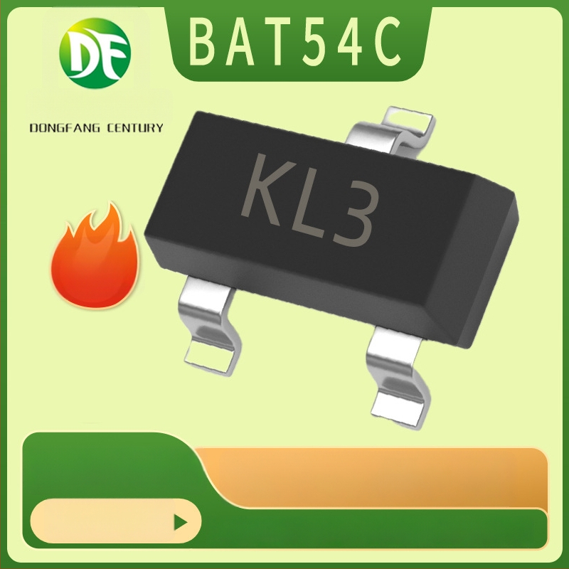 SMD diodas BAT54C, Šotkio diodas, SOT-23 korpusas, ženklinimas KL3, prekės ženklas DF