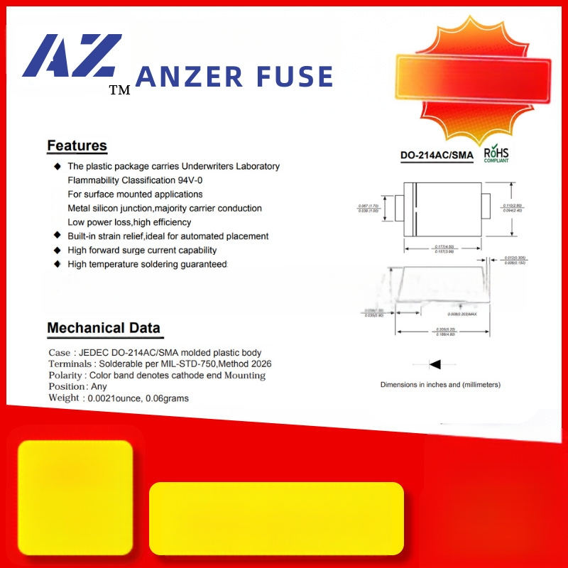 Schottky diodas, SMD, SS24/SK24, 2A/40V, SMA/SMAF/SMB pakuotė
