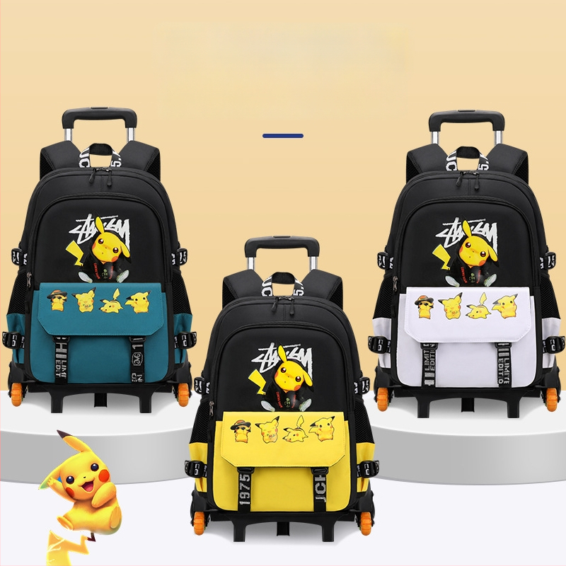 Pradinės mokyklos trolis kuprinė, unisex, šešių ratų kopimo laiptams, nuimamas rankenėlė, Oxford audinys, anime raštas, Xin zhuorun