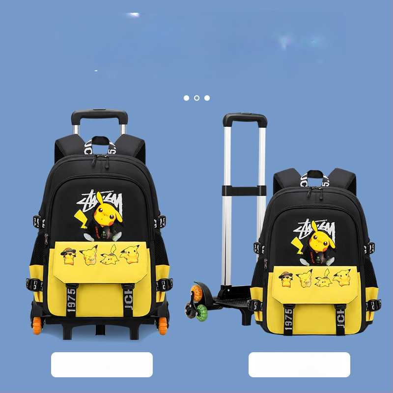 Pradinės mokyklos trolis kuprinė, unisex, šešių ratų kopimo laiptams, nuimamas rankenėlė, Oxford audinys, anime raštas, Xin zhuorun