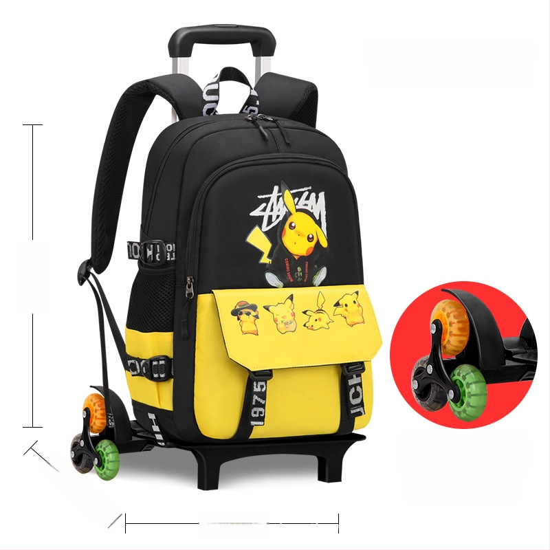 Pradinės mokyklos trolis kuprinė, unisex, šešių ratų kopimo laiptams, nuimamas rankenėlė, Oxford audinys, anime raštas, Xin zhuorun