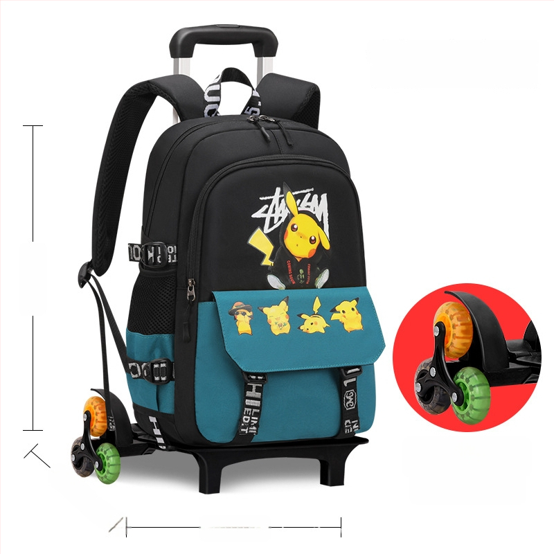 Pradinės mokyklos trolis kuprinė, unisex, šešių ratų kopimo laiptams, nuimamas rankenėlė, Oxford audinys, anime raštas, Xin zhuorun