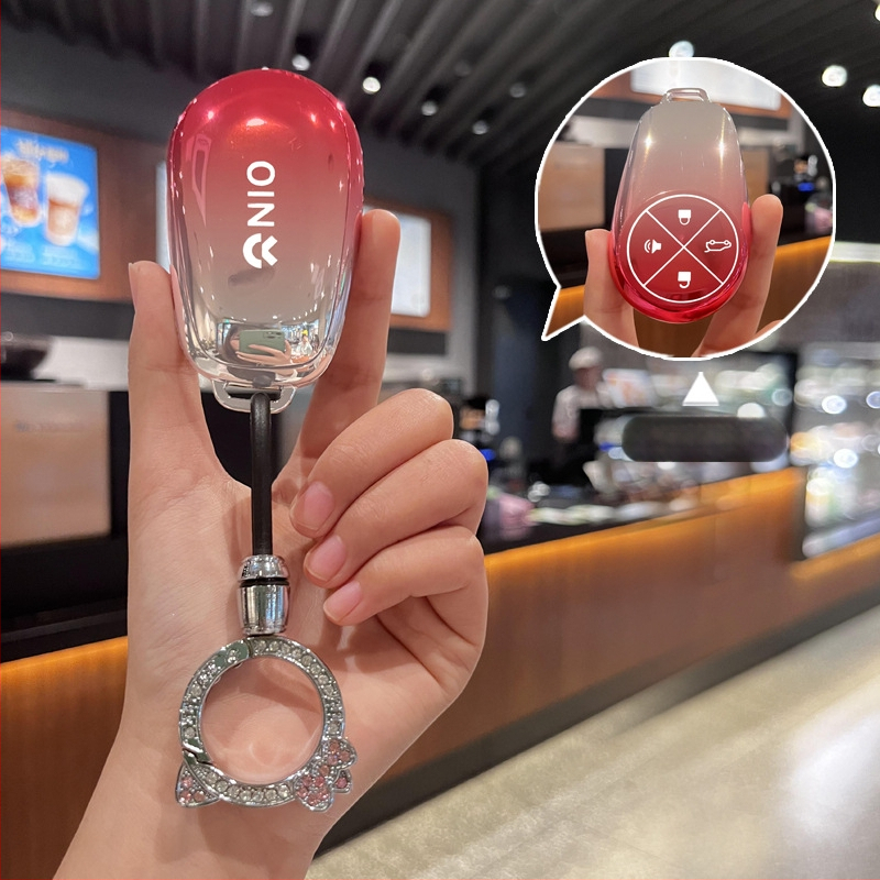 NIO võtmeümbris ET7/ET5/ES7/EC7 — TPU, gradientne nuppude stiil, kõrgekvaliteediline disain, ühilduv ES6/ES8/EC6